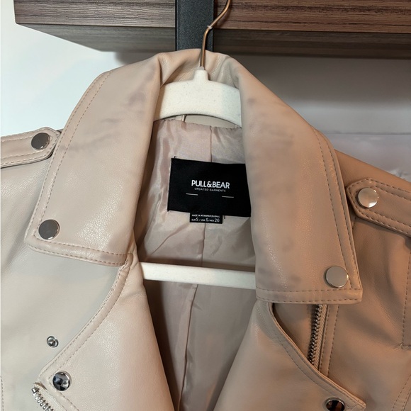 Cream Faux Leather Jacket - Picture 5 of 5